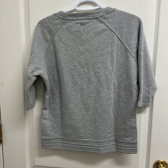 Burberry Brit 3/4  Short Sleeve Crewneck Sweatshirt | Size S Grey - Picture 5 of 9